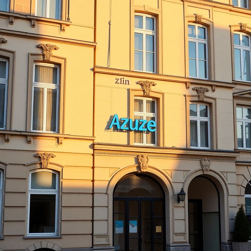 Fasáda kancelářské budovy Českého Atelieru ve Zlíně v ranním slunci